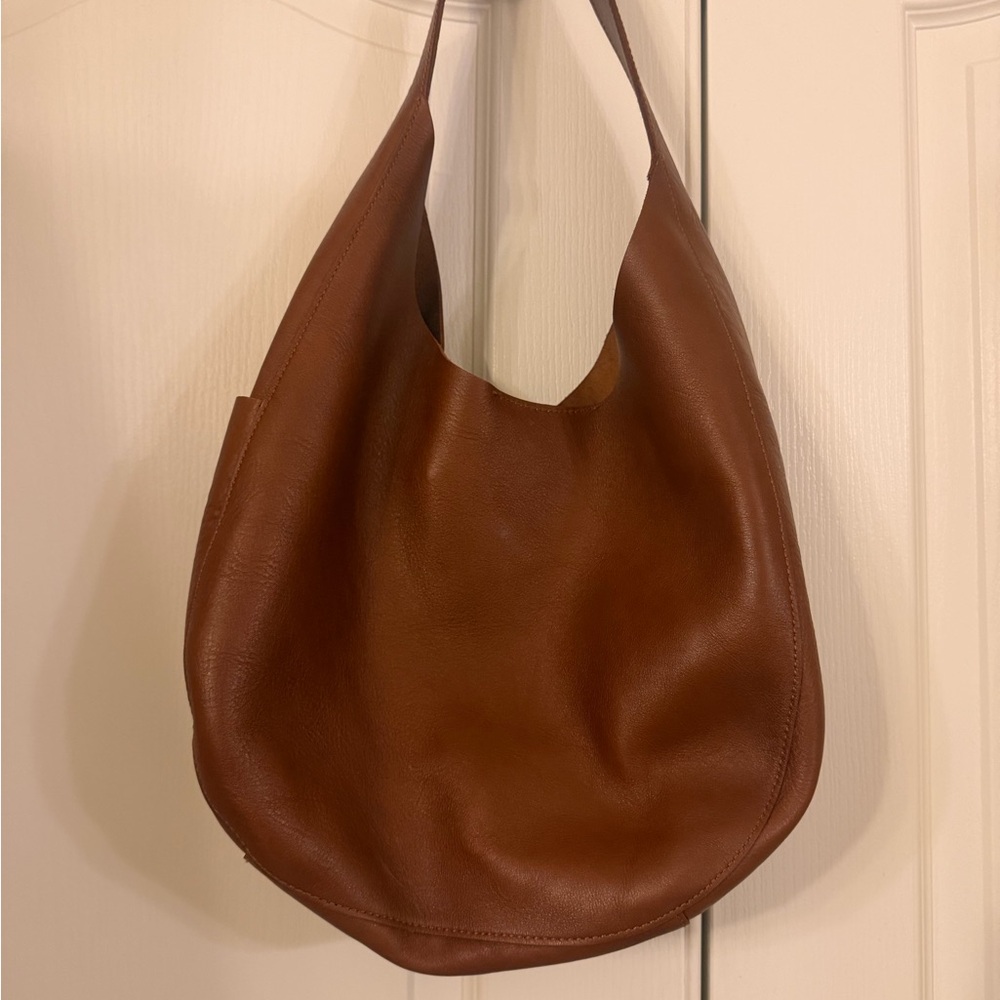 Brown Leather Hobo Shoulder Bag